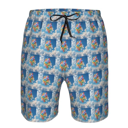 Cartoon Balloon Print Stylish Beach Shorts Swim Trunks Lightweight Breathable Summer Outdoor Activities4