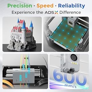 FLASHFORGE AD5X Multi-Color 3D Printer with IFS,Fully Auto Leveling FDM 3D Printer with Max 600mm/s High Speed Printing and Max 300°C Nozzle,Large Printing Size 220 * 220 * 220mm (AD5X)