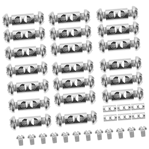 VALICLUD 20 piezas Abrazaderas para Cable Inoxidable Doble Orificio Clip para Cuerda y Cable de Alambre Resistente la Corrosión Uso Industrial y Doméstico