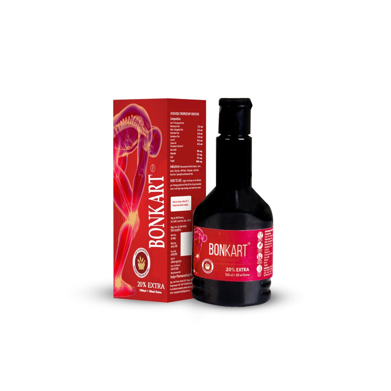 BONKART Ayurvedic Herbal Oil for Joints Pain With Crepe Bandage 100% Herbal Pain Relief Oil for Joints Pain Natural Pain Killer Oil for Joint Pain (Pack Of 3) (B0BS41MVR5) Amazon Price History, Amazon Price Tracker