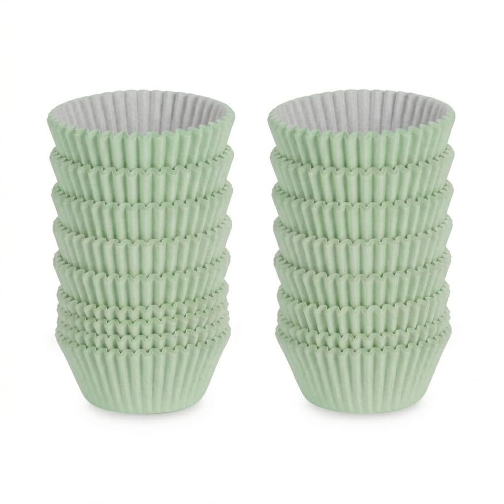 Pack 200 Moldes de Papel para Magdalenas y Cupcakes de Calidad Alimentaria 7,5 cm Moldes de Repostería Extra Resistentes al Horno y Antigrasa Ideales para Muffins y Mesas Dulces (Verde Pastel) — view 3