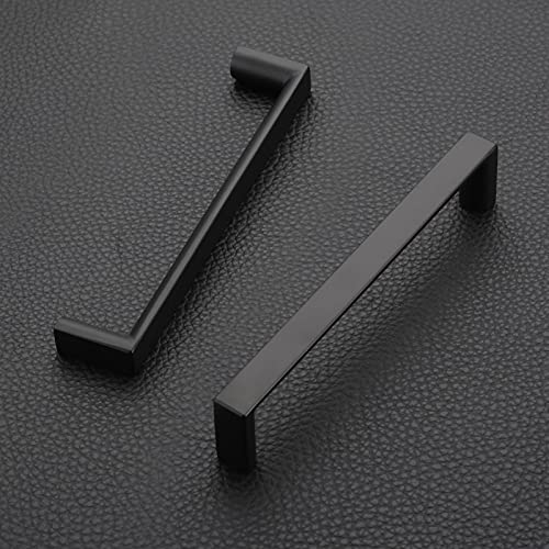 Image of 10 Pack 5 Inch(128mm) Kitchen Cabinet Handles Matte Black Cabinet Pulls Kitchen Cabinet Hardware Drawer Pulls for Dresser Cupboard Wardrobe