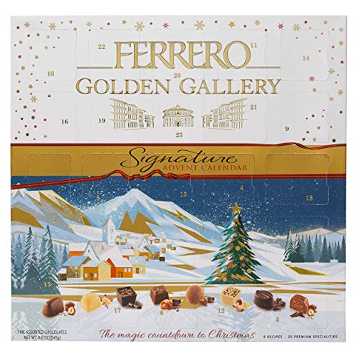 Ferrero Chocolate Advent Calendar 2019 Christmas Golden Gallery Signature, 25 Count, 8.6 Oz (245g)