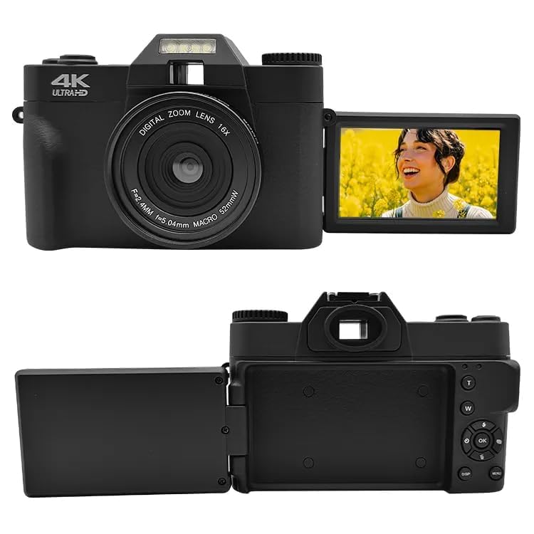 4K Digital Camera 48MP with Autofocus & 16X Zoom | Compact Vlogging Camera with 3″ Flip IPS Screen, Anti-Shake & SD Card | Perfect for YouTube, Travel & Photography 4K Digital Camera 48MP with Autofocus & 16X Zoom | Compact Vlogging Camera with 3″ Flip IPS Screen, Anti-Shake & SD Card | Perfect for YouTube, Travel & Photography