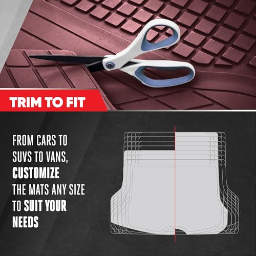 Image of Motor Trend FlexTough Rear Cargo Mat - Heavy-Duty Trimmable Car Trunk Mat for Back of SUV, Universal Rear Cargo Liner for SUV, Flexible Trunk Liner, Automotive Floor Mats & Cargo Liners (Burgundy)