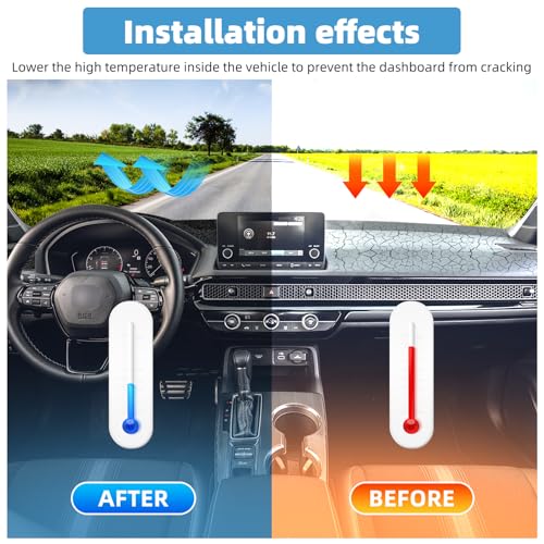 Image of Dash Cover Mat Compatible with Honda Civic 2022-2026 Non-Slip Dashboard Cover Mat Sunshade UV Rays Protector Interior Accessories