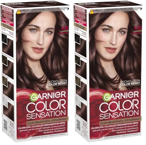 Garnier Color Sensation Coloración, Tono 4.15 Chocolate (Paquete de 2)