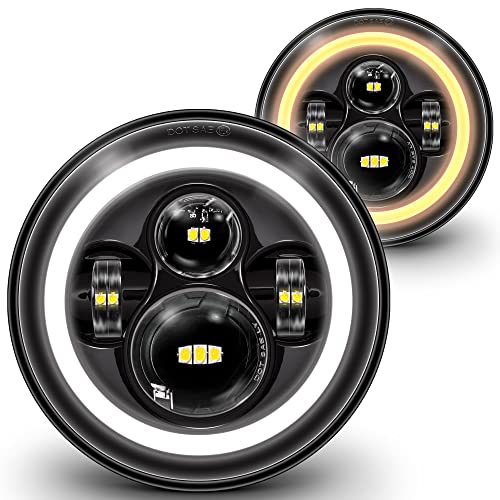 Image of TRUE MODS 7 Inch LED Headlights Round for 2007-2018 Jeep Wrangler JK H6024