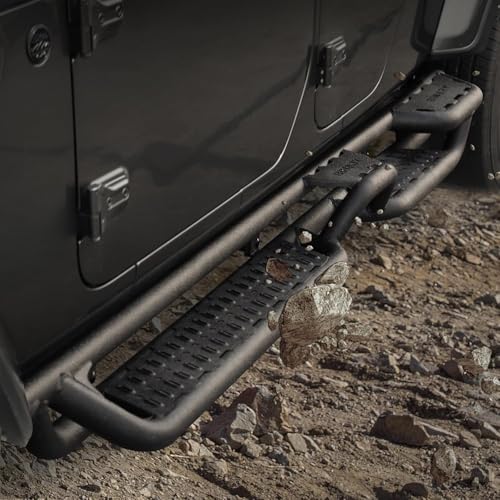 BINARY STAR Running Boards Compatible with Vehicle 2020-2025 Jeep Gladiator Jt 4 Door. Multi-Function Running Boards Made with Carbon Steel. 6 Inch Gladiator Side Steps Step Bars Nerf Bars.