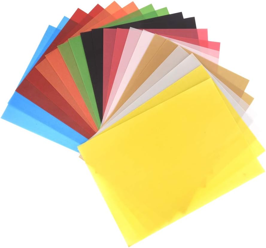 ewtshop 20 Sheets of Coloured Tracing Paper, 10 Colours, DIN A4, 100gsm, Parchment Paper for Crafts, Packaging, Scrapbooking