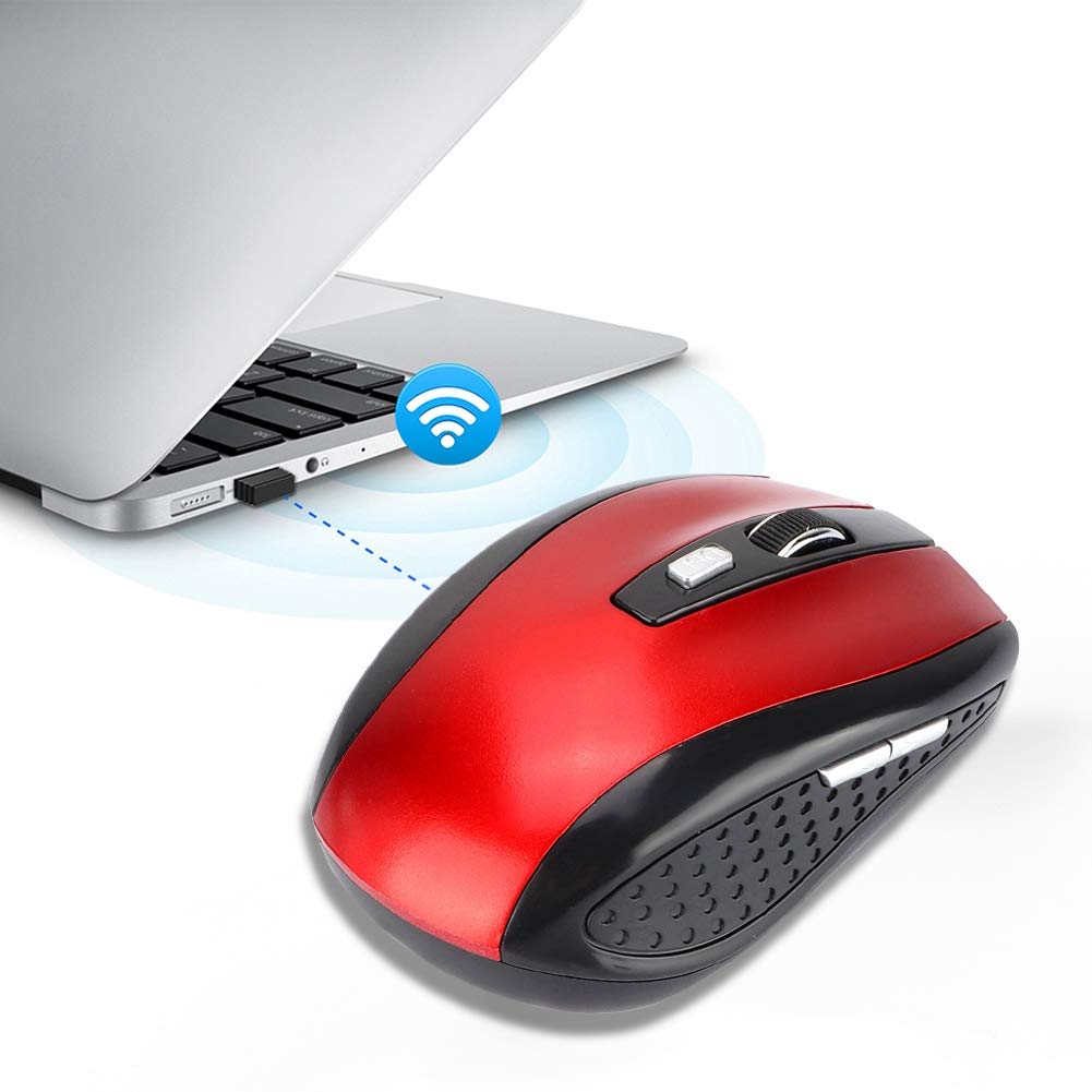 ZJchao Ultra Thin 2 4G 1200DPI Mouse Ergonomic Optical for Laptop Red