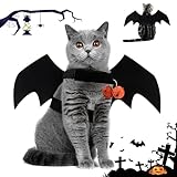 TFSZE Halloween Ali Di Pipistrello Da Compagnia, Con 2 Zucca Bells,Halloween per Cane, Ali...