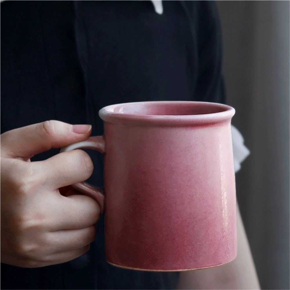 Taza de té Taza de cerámica, 1 juego taza café con degradado rosa, capacidad 340 ml for beber agua en casa, leche, té