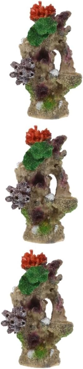 3pcs Aquarium Landscaping Coral Fish Hide Mountain Artificial Aquatic Plant Aquarium Accessory Decorative Aquarium Ornament Ocean Decor Fish Tank Supply Resin