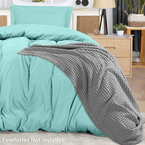 Utopia Bedding Duvet Cover Twin Size - 2 Piece with Zipper Closure - 1 Comforter Cover 68X90 Inches & 1 Pillow Sham 20X26 Inches (Spa Blue) Comforter Not Included
