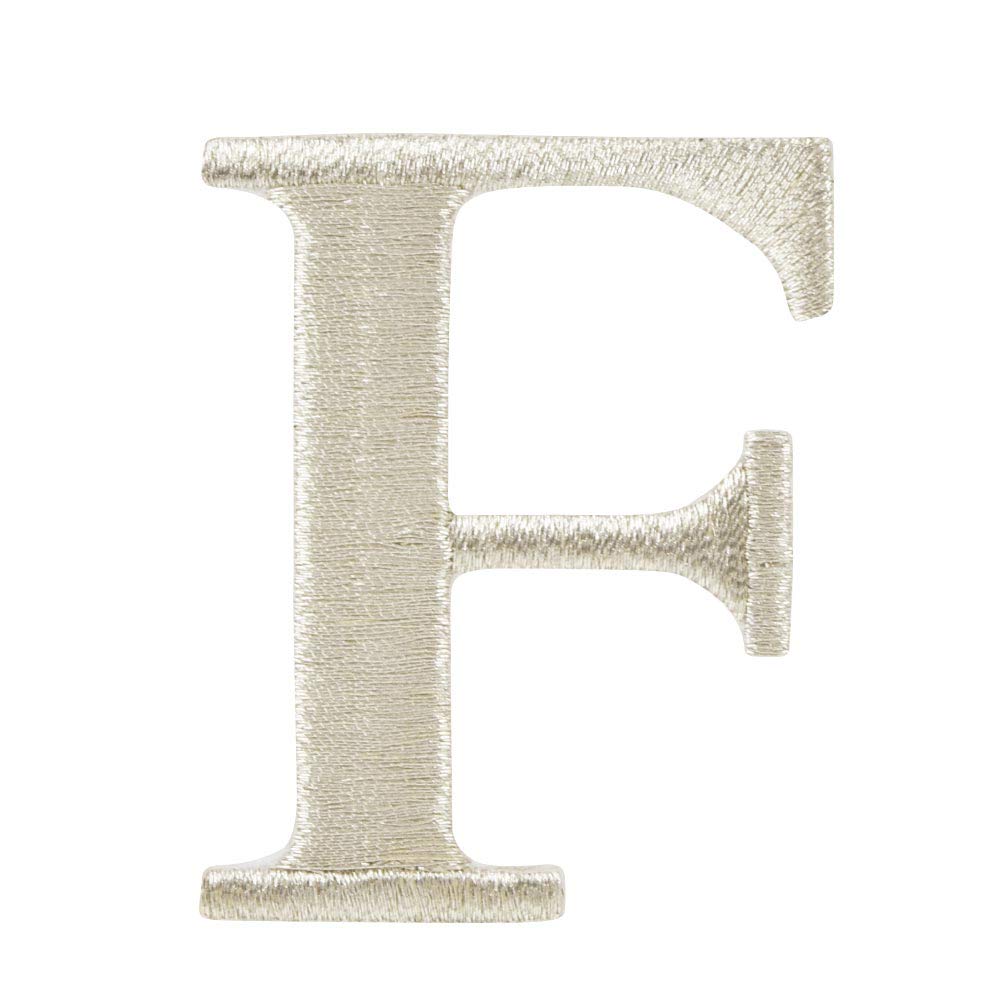 Amazon.co.jp: 刺繍イニシャルワッペン アイロン接着 縦5cm F : ホビー