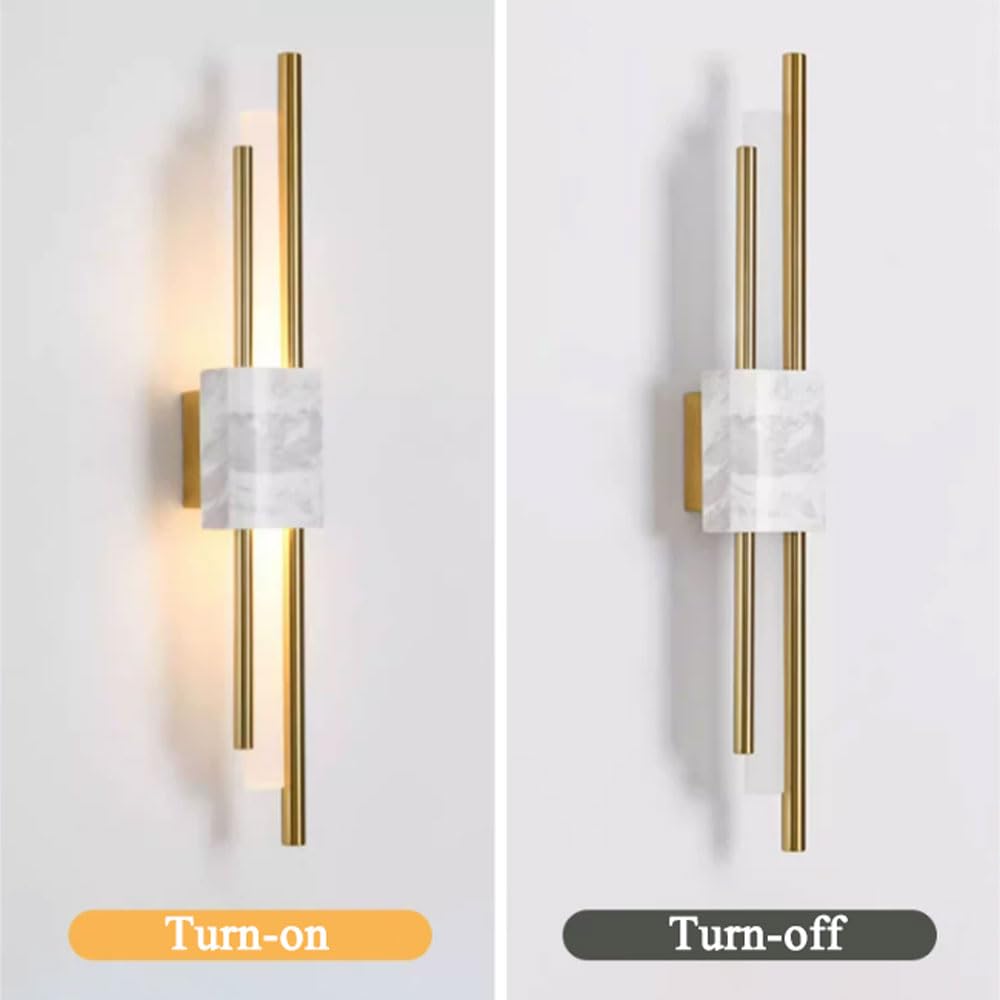 Applique da parete a LED in acrilico, lampada da parete in ferro in stile industriale nordico, applique da interno cablata in marmo naturale, apparecchi di illuminazione a parete per soggiorno