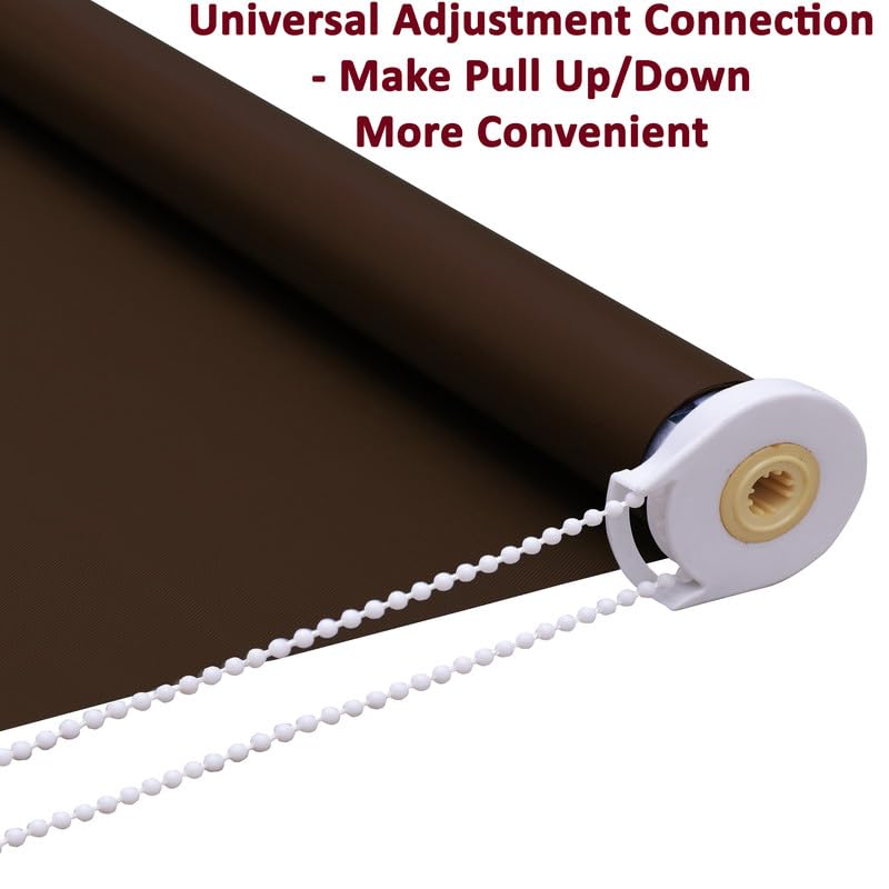 Image of Roller Blinds 300 GSM Polyester Fabric Waterproof & Sun Blockage Corded Roll Up and Down Blinds Curtains for Window, Door, Balcony (Coffee Color 2 X 7 Feet, Pack of 1 Piece)