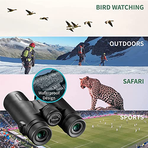 Gosky 10x42 Roof Prism Binoculars for Adults, HD Professional Binoculars for Bird Watching Travel Stargazing Hunting Concerts Sports-BAK4 Prism FMC Lens-with Phone Mount Strap Carrying Bag - Image 6