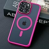 JUESHITUO for iPhone 16 Pro Max Case with 1X Screen Protector, [Tailored for MagSafe] [Mil-Grade Shockproof Defense] with Integrated Lens Protection Translucent Case for iPhone 16 Pro Max, Barbie Pink