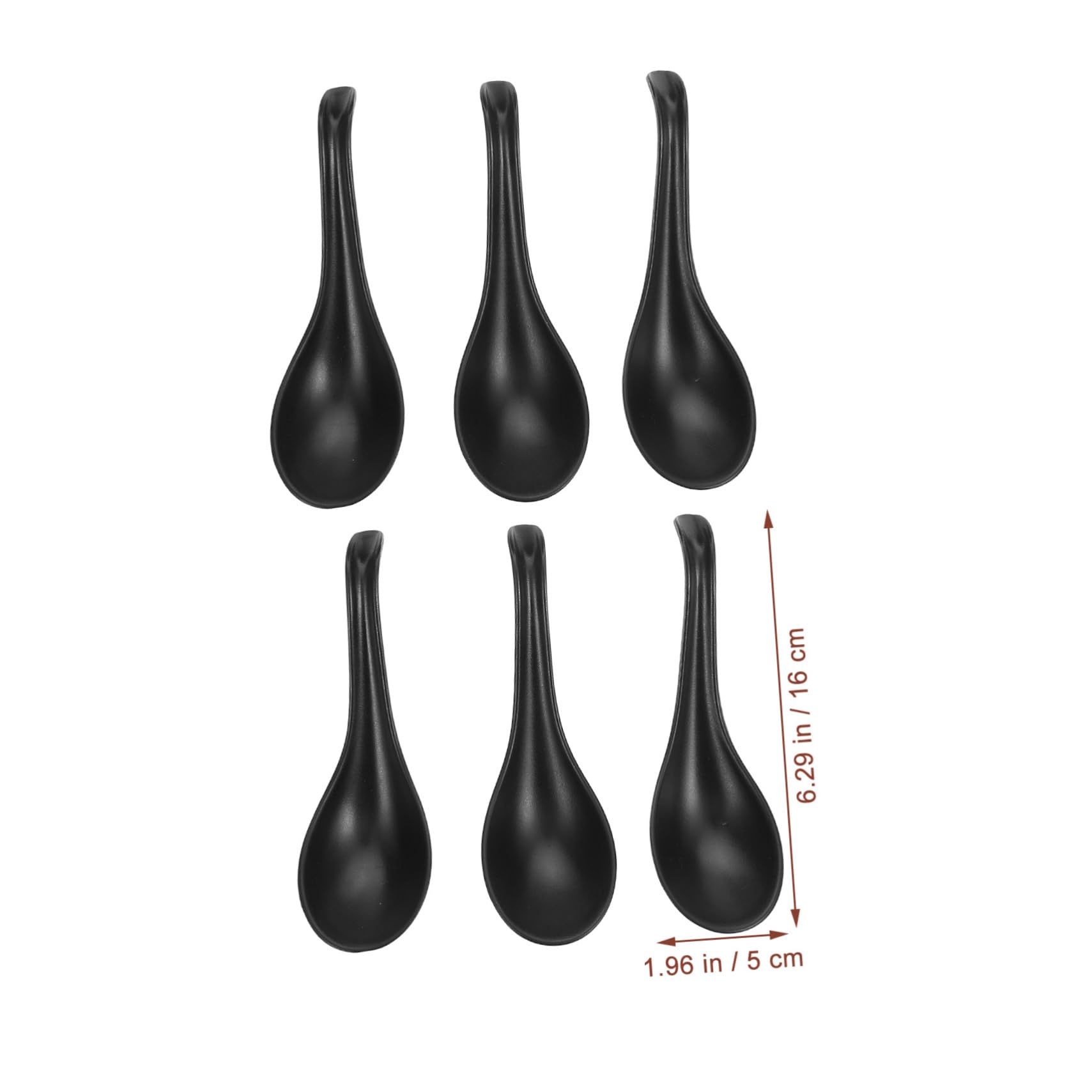 Cabilock 6pcs Soup Spoons Long Handle Porridge Rice Spoons Comfortable Tableware for Restaurant Use Lightweight Easy to Store Smooth Edges for Safe Serving
