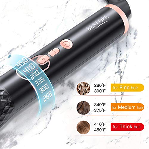 Curling Iron Set 6 in 1 BESTOPE Upgrade Hair Curler Curling Wand with Instant Heat Up Tourmaline Ceramic Barrels 0.35\'\' to 1.25\'\' & LCD Heat Control, Include Glove, Hair Clips, Storage Bag