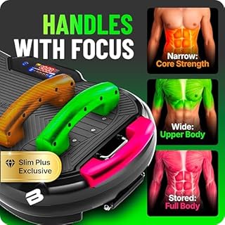 Bluefin® Vibration Plate Exercise Machine for Weight Loss, Toning & Lymphatic Drainage, Full Body Vibrating Platform with 180 Intensity Levels + 5 Programs for Home Fitness