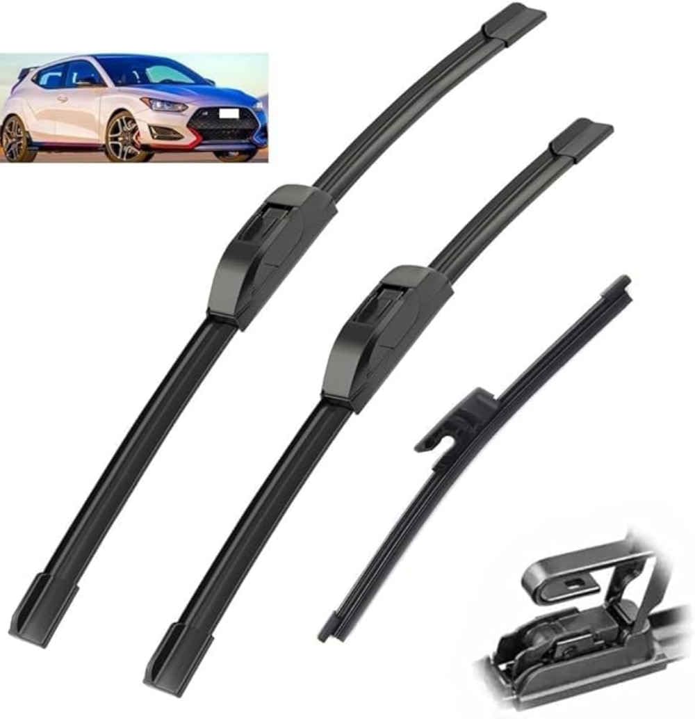 Nysldsco Normal Premium Exact Fit Windscreen Wiper Blades For Hyundai Veloster Mk1 2011-2014 2015 2016 2017 2018 26"+18"+9" Durable Natural Rubber Easy Fit For A Quiet And Streak Free Wipe