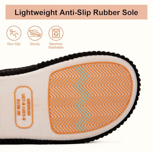 Image of LongBay Slippers for Women Memory Foam Open Toe Slide Indoor House Shoes Slip On Bedroom Comfy Gift