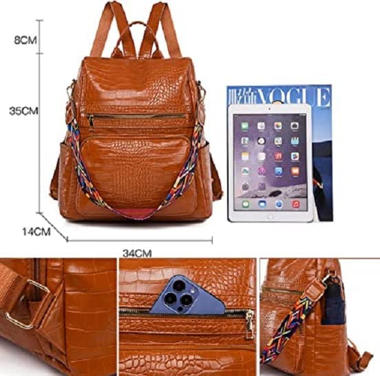 Craftwood Backpack for women Backpack Purse for Women Fashion Leather Designer Travel Lady Shoulder Bag with sling belt fashion Backpack Women Trendy Backpack travel backpack for office/colleg 3
