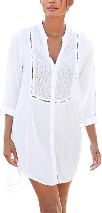 Vestido Cover-up Bsubseach - Encaje Transparente, Ideal Para Playa Y Piscina