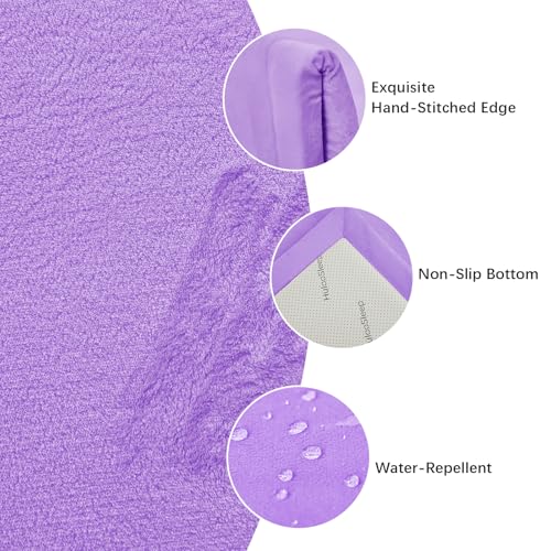 Image of Baby Play Mat for Floor,1.3 inch Thick Elasti-Foam 50x50 Playpen Mat for Toddlers Infant kids,Water-Repellent Soft Coral Velvet for Tummy Time,Non-Slip Backing for Crawling,Tatami Style(Lavender)