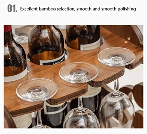 Soporte para botellas de vino de bambú para 3 botellas miniatura 4