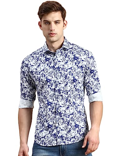 Image of SHOWOFFFF Men Printed Casual Shirt | Spread Collar Full Sleeves Cotton Shirt for Mens | Slim Fit Regular Length Shirt for Men's