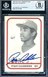 Ivan Calderon Beckett BAS Signed 1981 Wausau Timbers TCMA Autograph