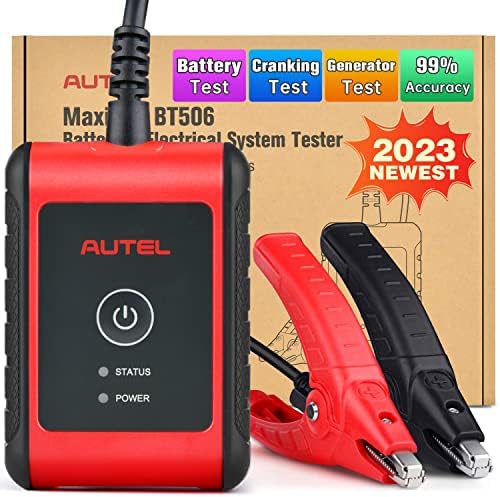 Autel MaxiBAS BT506 Battery Load Tester, 6V 12V 100-2000 CCA Battery Analyzer, Top Accuracy Adaptive Conductance, 12V 24V Cranking/Charging Test via APP, Digital Battery Diagnostic Tool for All Cars
