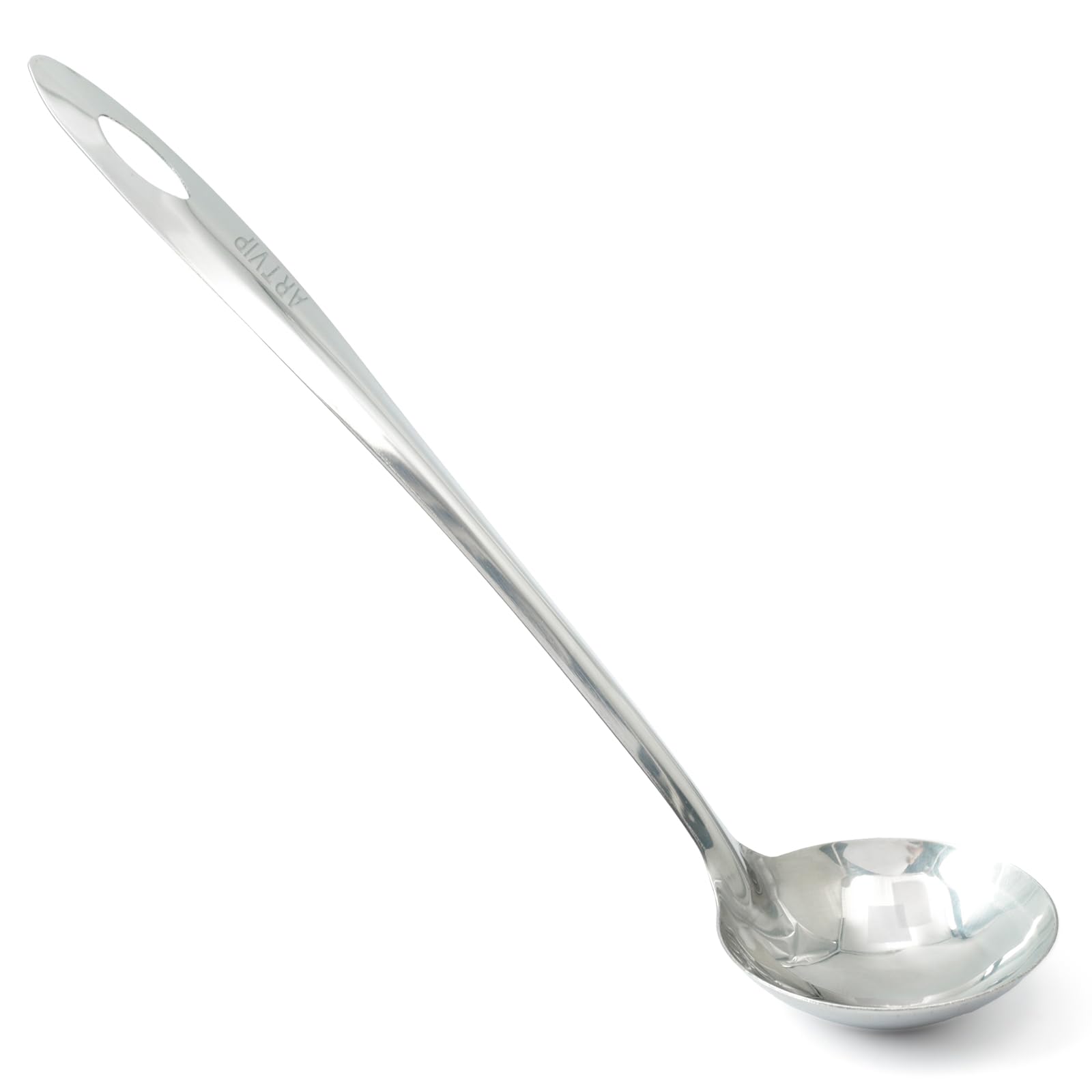 ARTVIP Household Metal Soup Spoon Round Soup Ladle Integrated Molding Ergonomic 10.5