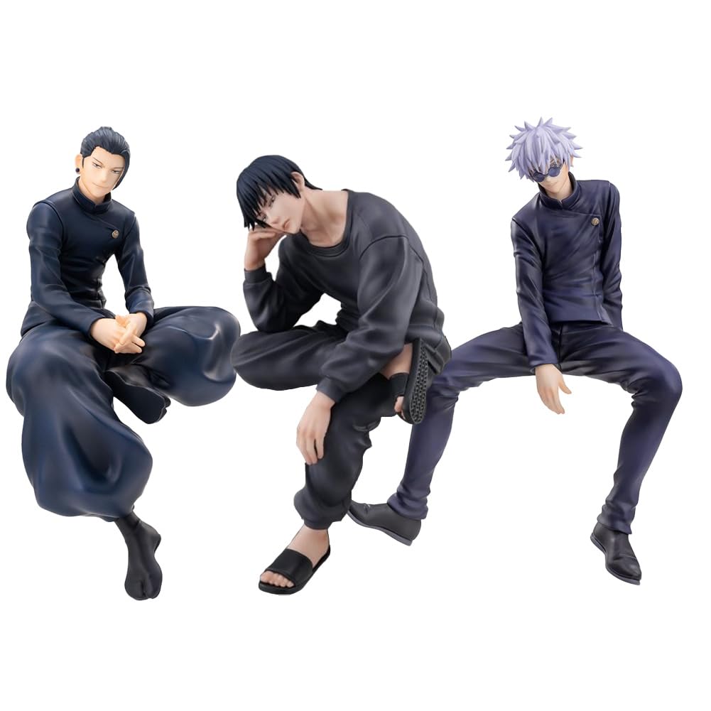 3 Pezzi JJK Figura Gojo Satoru Geto Suguru Fushiguro Toji Figura Statua Anime JJK Action Figura PVC Modello Collezione Desktop Decorazione