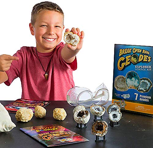 Discover with Dr. Cool Explorer Geode Kit - Break 7 Geodes from 2-3 Different Mines!