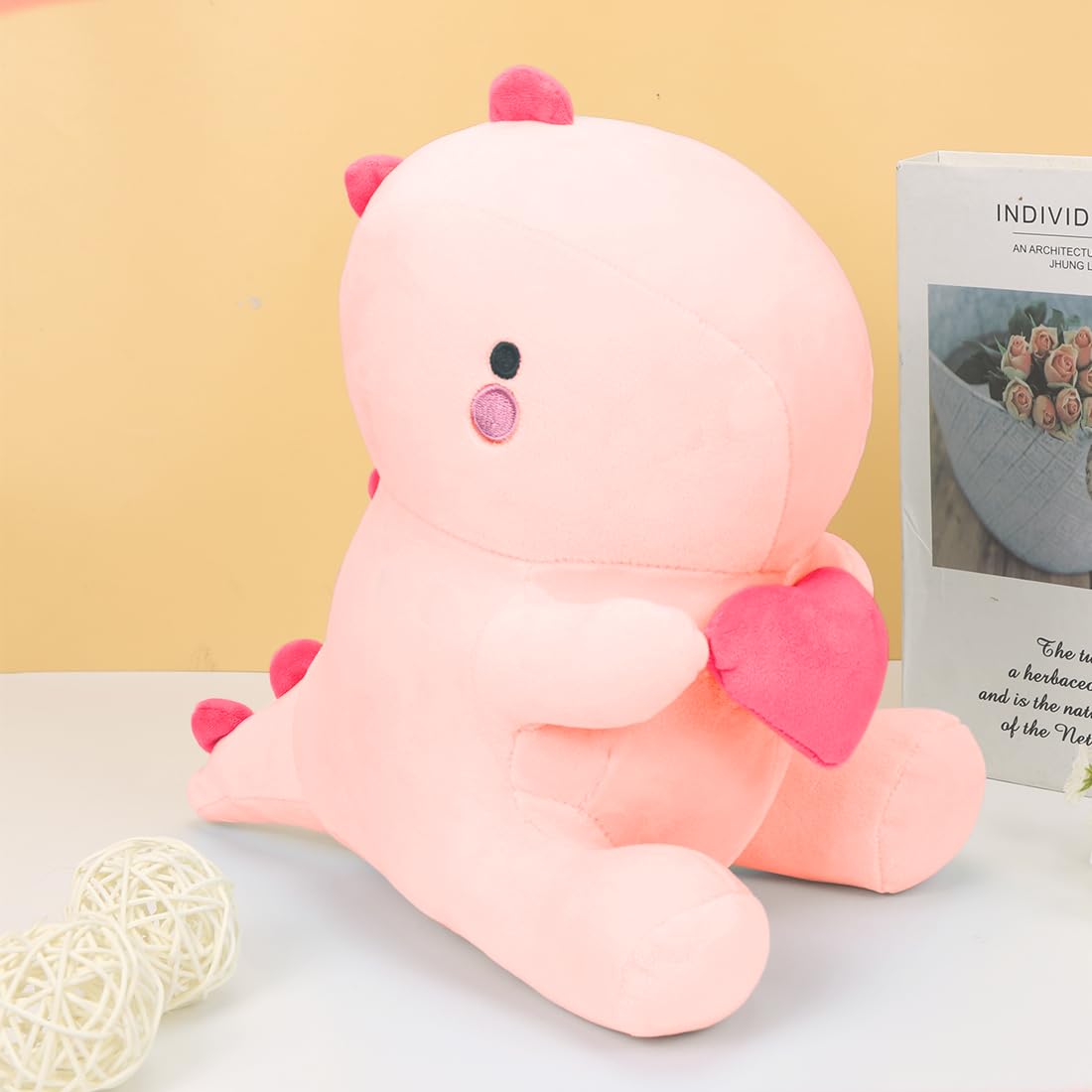 Oreiller Dinosaure LAARNT – Peluche 30 Cm, Doux, Lavable – Cadeau Anniversaire Pour Enfant Garçon Ou Fille