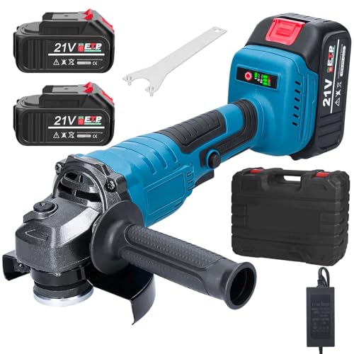 Amoladora Angular con Batería, 21V Amoladora con Motor sin Escobi...