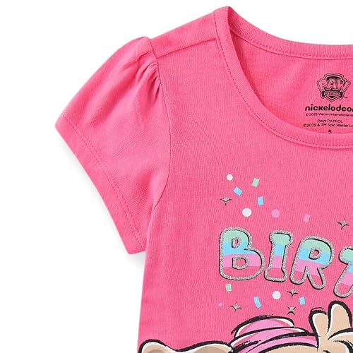 Paw Patrol Nickelodeon Birthday Girls Short Sleeve T-Shirt for Toddlers and Big Kids2