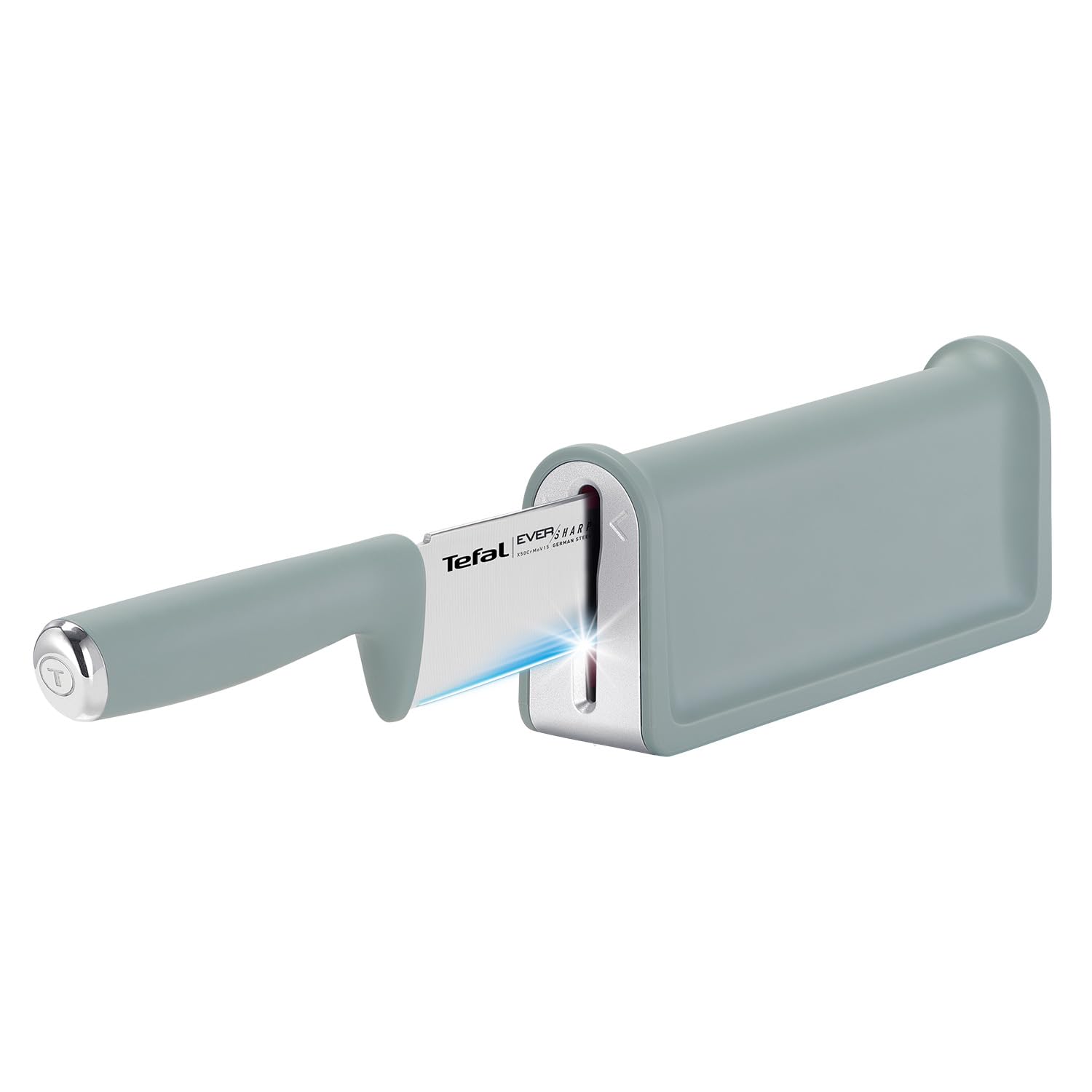 Tefal EverSharp Daily Santoku-Messer 14,5 cm inkl. Messerschutz | integrierter Schärfer, langanhaltende Schärfe, automatische Klingenschärfung nach jedem Gebrauch, präzise Schnitte, K329S204