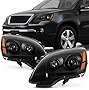 ACANII - For 2007-2012 GMC Acadia Black Housing Projector Headlights Headlamps Assembly Replacement Pair Set Left+Right