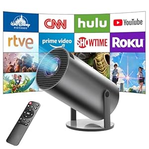 Mini Beamer, Upgrade 4K Heimkino Projektor mit Android OS, Unterstützt 5G WiFi, BT5.0, Auto Trapezkorrektur, 180-Grad-Winkel, 130-Zoll-Display für Phone/PC/Lap (Grau Schwarz)