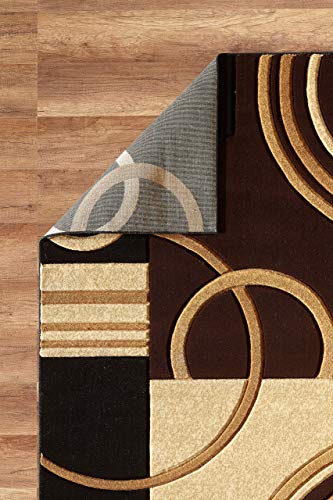 GLORY RUGS Area Rug 2x3 Door Mat Brown Geometric Soft Floor Carpet with Premium Fluffy Texture for Indoor Living Dining Room and Bedroom Area