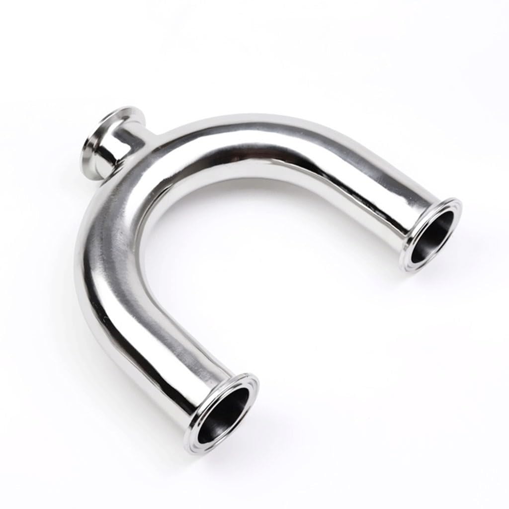 NUGEN 1 Uds. Accesorios De Tubería Sanitaria En Forma De U De 3 Vías 304 De Acero Inoxidable, Triple Abrazadera, For Mejoras En El Hogar, Conectores De Manguera De Codos (Size : 51mm Ferrule 64)