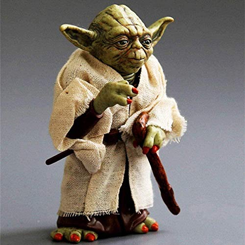 Figura de acción Juguetes de Mano de PVC Star Wars Master Yoda Ropa Real Modelo móvil Decoración de muñeca Alto 13cm