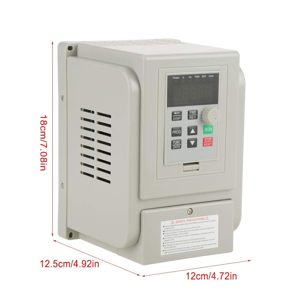 1pc AC 220 V Accionamiento Frecuencia Variable VFD de Cambio Richter 1.5 KW Variador de Frecuencia ， Ajustable para Regulación de Velocidad del Motor