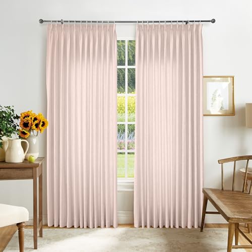 Fredesign Custom Curtains 80% Polyester & 20% Linen Drapery Panel for Living Room,Multi-Type Hanging Styles,Size Customizable(Sedona 1 Panel)
